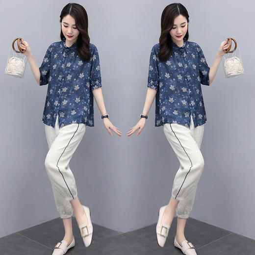 WZNH-XZYHC2066优雅时尚气质潮流短袖两件套 商品图1