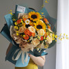 金色阳光 向日葵香槟玫瑰花束你是我的心之所向 商品缩略图0