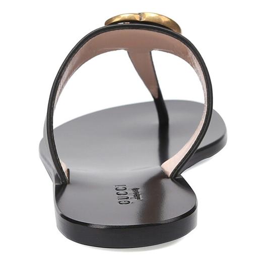 GUCCI 古驰  女士双G带缀饰皮革凉鞋 人字拖 497444 A3N00 商品图7