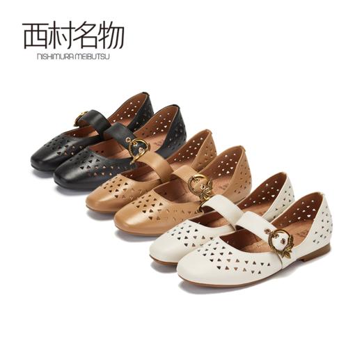 西村名物镂空透气复古牛皮凉鞋妈妈鞋魔术贴X281H11441 商品图1