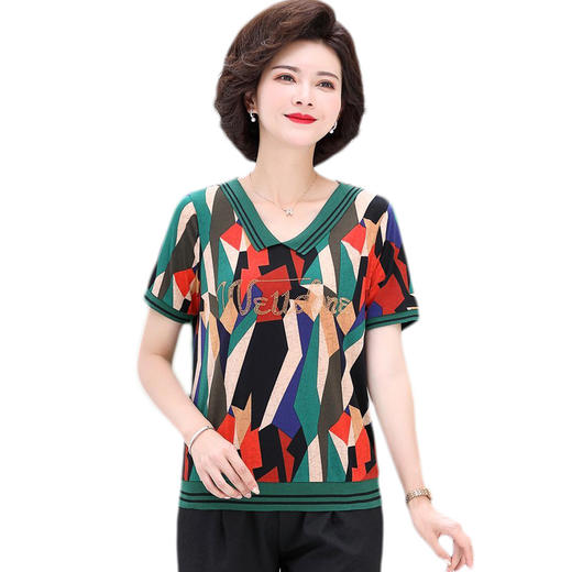 MQ-YX2009夏装新款洋气短袖针织V领上衣YY 商品图4