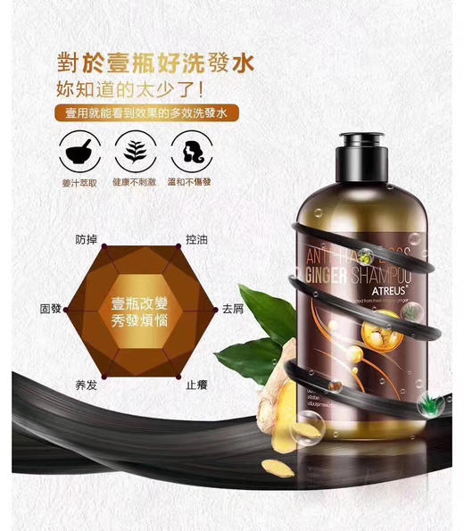 正品，400ml泰国atreus生姜洗发水
正品老姜王汁防脱无硅油控油止痒去头屑 商品图2