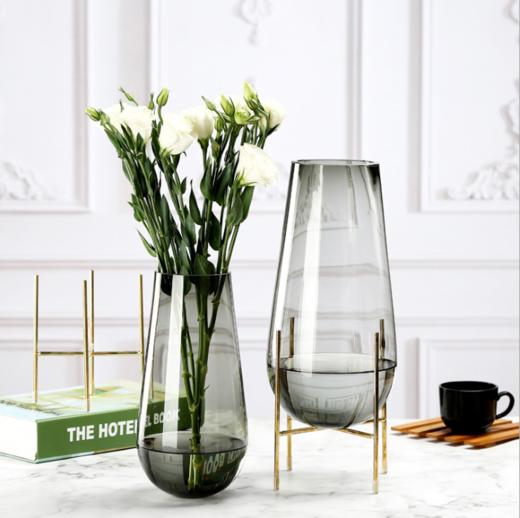 现代简约金属铁架玻璃大花瓶 商品图3