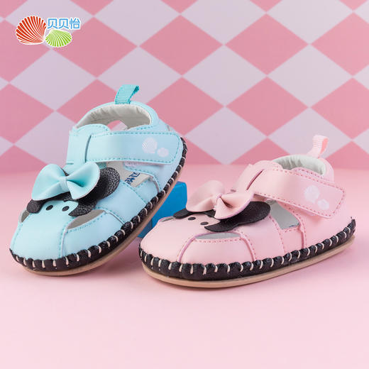 贝贝怡女童夏季透气软底凉鞋宝宝小公主学步鞋婴儿0一1岁机能鞋子192X108
 商品图1