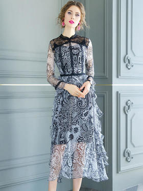 FMY29764新款印花真丝连衣裙配吊带裙