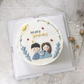 一家三口整整齐齐（六寸）