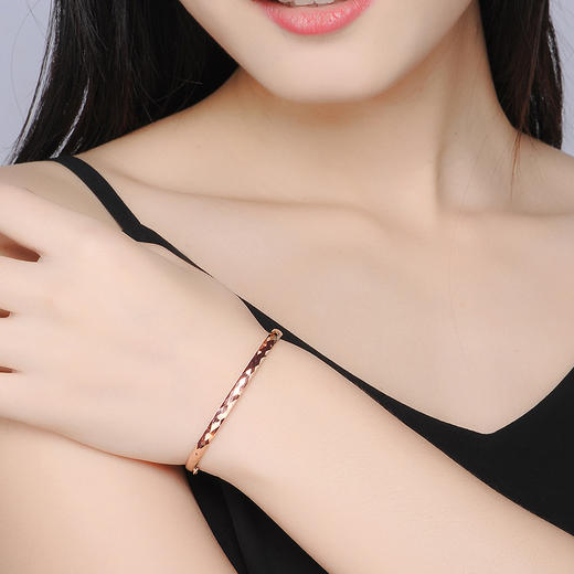 中银金行18k金手镯彩金手镯k金手链玫瑰金手镯女贵妃手镯送礼DSGK0005 商品图2