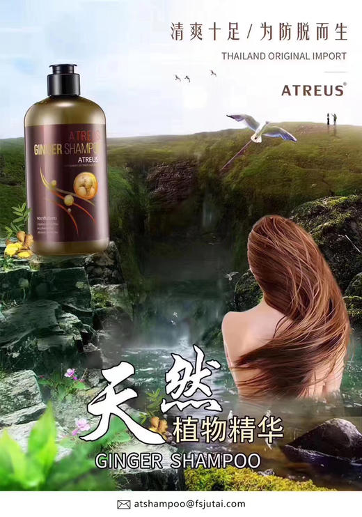 正品，400ml泰国atreus生姜洗发水
正品老姜王汁防脱无硅油控油止痒去头屑 商品图4