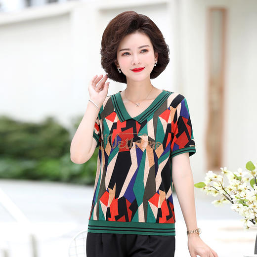 MQ-YX2009夏装新款洋气短袖针织V领上衣YY 商品图2