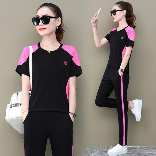 SP-1736A2081休闲时尚显瘦两件套运动套装 商品图1