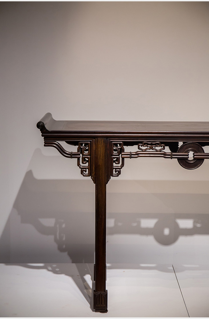 清 红木拱璧纹书卷式翘头案 - 明清家具研习社