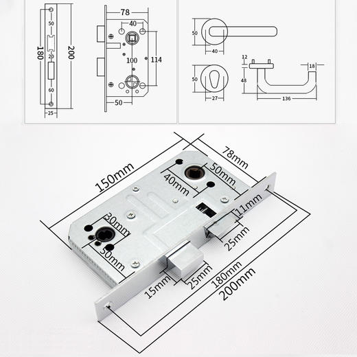 〖A069〗圆管防火门锁 商品图4