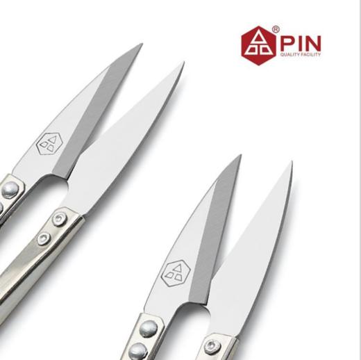 PIN字牌全不锈钢特种钢纱剪芽剪修布修线头迷你弹簧U型小剪子绣花剪 商品图3
