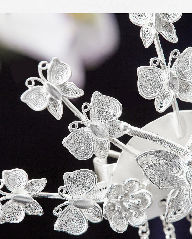 花丝银饰系列古银色复古银饰流苏胸针配饰生活在左2020夏季新品