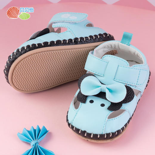 贝贝怡女童夏季透气软底凉鞋宝宝小公主学步鞋婴儿0一1岁机能鞋子192X108
 商品图10
