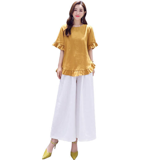 WZNH-WJ20369简约时尚潮流短袖宽松两件套装 商品图4