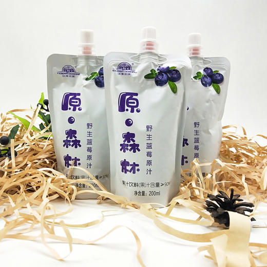 拼团价88元！原价109元，原森林浓度85%野生蓝莓果汁200ml*10袋 商品图3