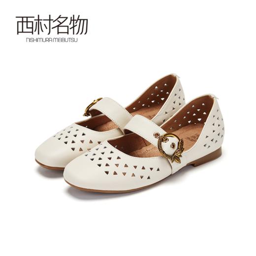 西村名物镂空透气复古牛皮凉鞋妈妈鞋魔术贴X281H11441 商品图0