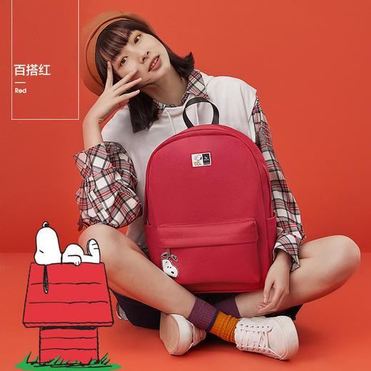 爱华仕 史努比双肩包女休闲简约百搭背包彩色英寸电脑包IPAD包包 多款式可选 商品图2