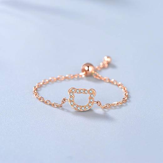 cgc中银金行钻石戒指18k金戒指玫瑰金戒指可伸缩调节彩金戒指女款dsrk