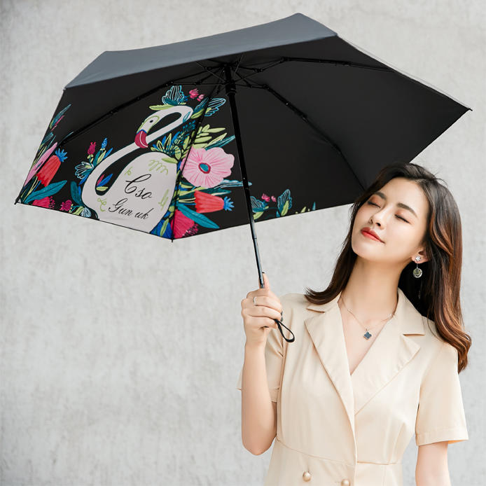 【安科丽-2021新款晴雨两用口袋伞@水果系列三折五折伞】比手机还轻的