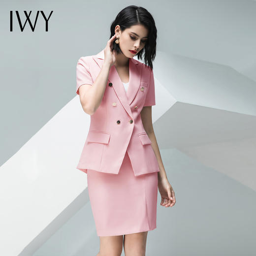 IWY/粉色短袖西装半裙套装16CS1 商品图2