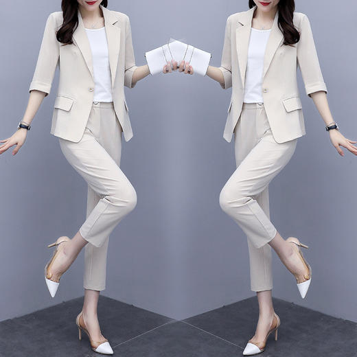 WZNH-HZL2029小西服夏季新款职业洋气减龄两件套 商品图0