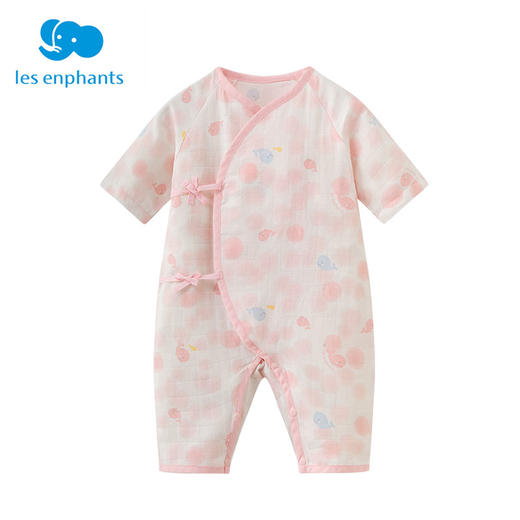 丽婴房-内衣类（夏）D0纱布內衣连体衣浅粉 商品图1