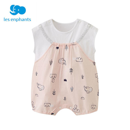 丽婴房-童衣类（夏）D0连身装\游戏裤浅粉 商品图0