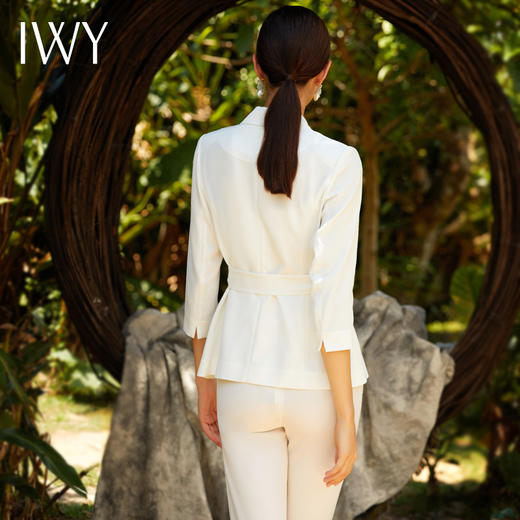 IWY/【薄款】七分袖白色西装长裤套装C304X+P305X 商品图4