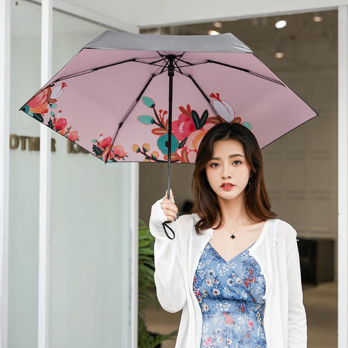 【安科丽-2021新款晴雨两用口袋伞@水果系列三折五折伞】比手机还轻的