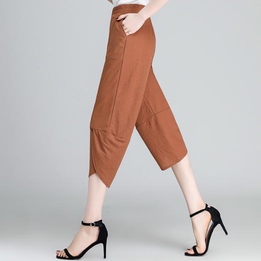 MQ-1591-4夏季大码薄款松紧腰七分休闲宽松鱼嘴裤YY 商品图3