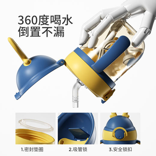 小袋鼠巴布PPSU儿童吸管杯小麋鹿宝宝鸭嘴杯婴幼儿学饮杯 商品图3