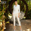 IWY/【薄款】七分袖白色西装长裤套装C304X+P305X 商品缩略图7