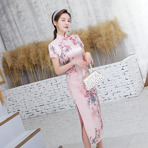 WXG-20-A夏季清新真丝改良旗袍 商品图2