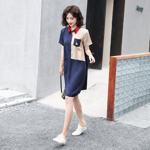 WZNH-HZL2051港风显瘦中长款连衣裙夏新款 商品图2