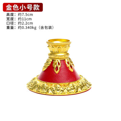 手摇转经轮底座亚青红皮合金莲花底座佛教用品密宗手摇转经筒底座大小号 商品图5