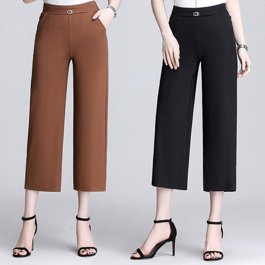 MQ-LEN2078夏季新款坠感直筒显瘦八分阔腿裤YY 商品图1