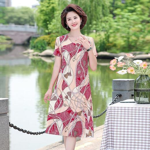 MQ-1971-Q66夏装新款典雅显瘦遮肉减龄贵夫人连衣裙YY 商品图1