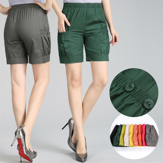 MQ-4060-2001夏季新款薄款纯棉外穿高腰宽松短裤YY 商品图0