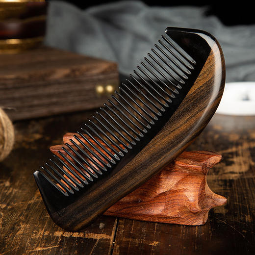 牛角梳沉贵宝手工漆艺梳子雀翎二天然创意礼物 谭木匠工艺 商品图2