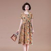 MQ-3164-0185夏季新款宽松大码复古印花休闲短袖连衣裙YY 商品缩略图0