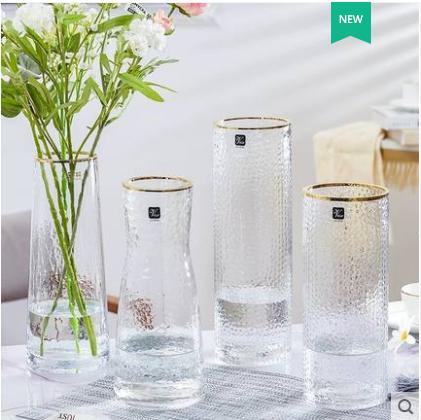 简约创意-轻奢描金锤纹花瓶--直筒 商品图2