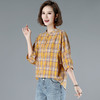 WZNH-MUZL9059大格子衬衫2020年夏季宽松百搭短款格纹半袖上衣潮 商品缩略图0