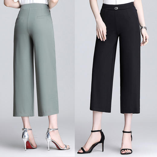 MQ-LEN2078夏季新款坠感直筒显瘦八分阔腿裤YY 商品图0