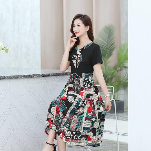 MQ-1203-07夏季新款气质雏菊减龄遮肚假两件连衣裙YY 商品图2