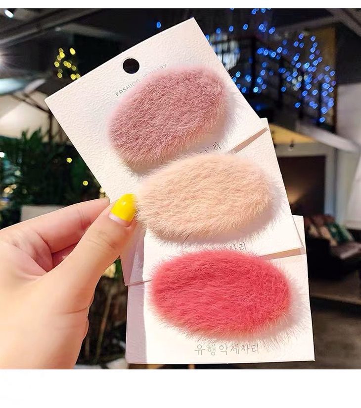 抖音同款芒果发夹毛茸茸小清新可爱系发饰简约少女芒果核发夹边夹