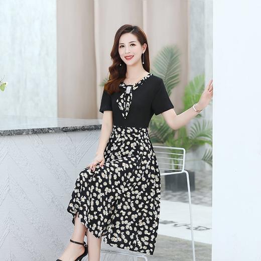 MQ-1203-07夏季新款气质雏菊减龄遮肚假两件连衣裙YY 商品图0