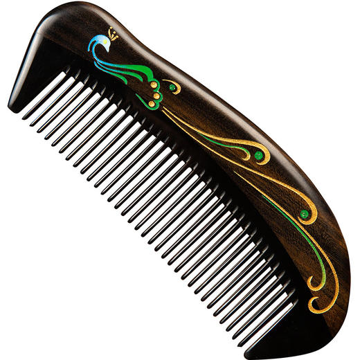 牛角梳沉贵宝手工漆艺梳子雀翎二天然创意礼物 谭木匠工艺 商品图4