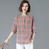 WZNH-MUZL9059大格子衬衫2020年夏季宽松百搭短款格纹半袖上衣潮 商品缩略图3